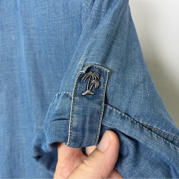 All‎ Saints Calla Bay Shirt Dress Indigo Blue Size 6 Tencel Cotton Linen - Picture 6 of 15